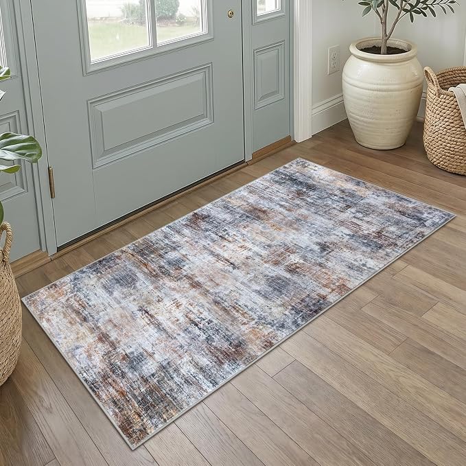 IOHOUZE Abstract Runner Rug 2x4 Ft Entryway Rugs Washable Door Mat Indoor