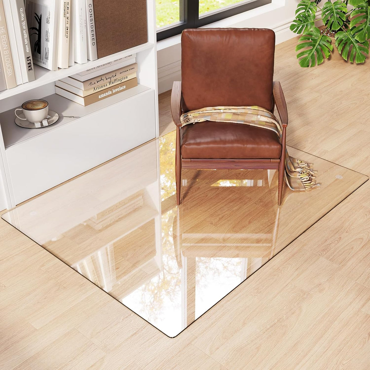 Tempered Glass Chair Mat for Carpet 48"x36", Floor Protector