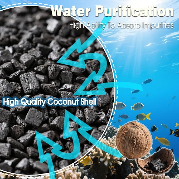 xcivi 6PCS Carbon Filter Media for Aquariums, Premium Activated Carbon