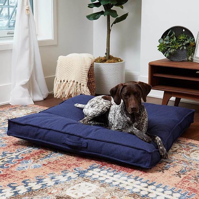 South Pine Porch Mila Square Tufted Pillow Style Dog Bed, Cobalt, Large (40" x 40")