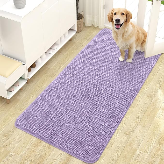 OLANLY Dog Door Mat for Muddy Paws 47x24, Absorbs Moisture and Dirt, Absorbent
