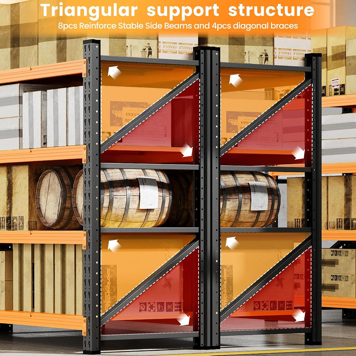 79” Wide Heavy Duty Metal Garage Shelving, Adjustable Storage Shelf
