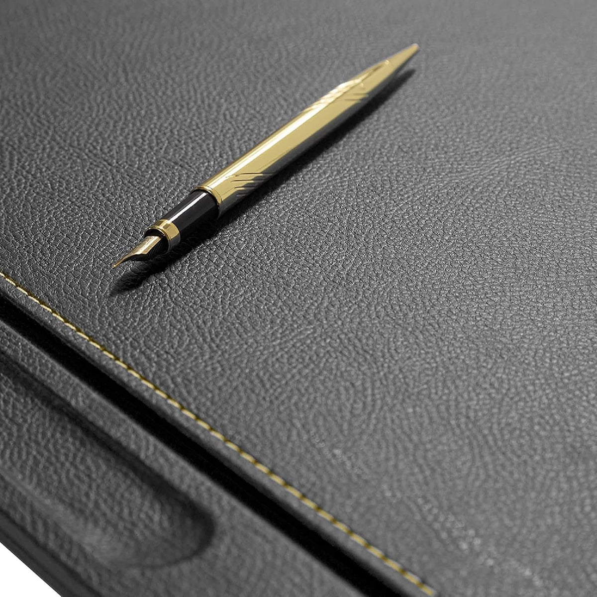 MOOGCO 12-Piece Leather Desk Set — Desk Pad 23.2" x 15.4", Double Document Tray, Pen Holder — Desk Organizer Set for Home Office & Executive Desk Accessories