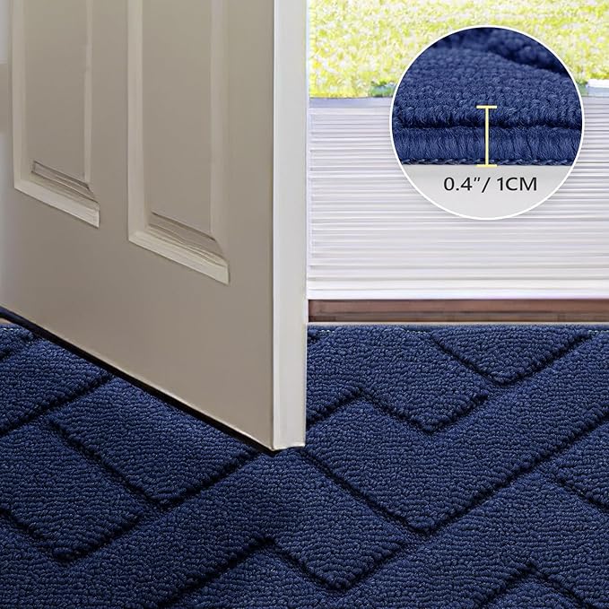 hicorfe Indoor Door Mat, Non Slip Door Mats, Absorbent Resist Dirt Entrance