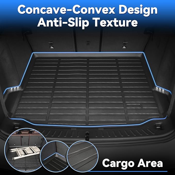 Hutisya-Floor Mats & Cargo Liner Set Fit for Mercedes Benz GLC/GLC 300 / GLC 350e / GLC 43 AMG 2023-2026 All Weather Protection Anti-Slip & Durable TPE Full Set Liners Automotive Accessories-Black