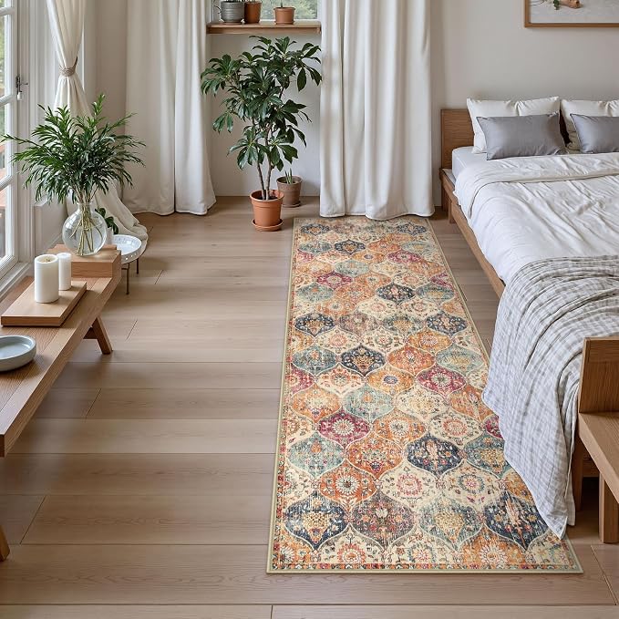 Lahome Moroccan Washable Kitchen Runner, 2x7 Runner Rug