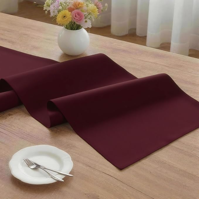 MEANMOY Burgundy Table Runner 36 Inches Long Waterproof Table Runners |