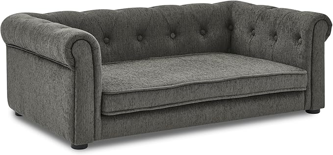 Elegant Rectangle Pet Bed for Medium and Large Dogs, Durable Elevated Dog Sofa Bed, Comfortable Dog Couch, Modern and Stylish Dog Sofa for Large Dogs,Dark Grey