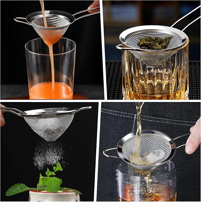 2 Pack Fine Mesh Strainer, Small Stainless Steel Sieves