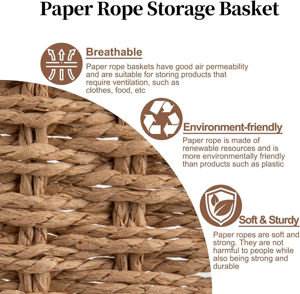 OIAHOMY Pantry Baskets for Organizing,Wicker Storage Bins,2 Pack-Natural