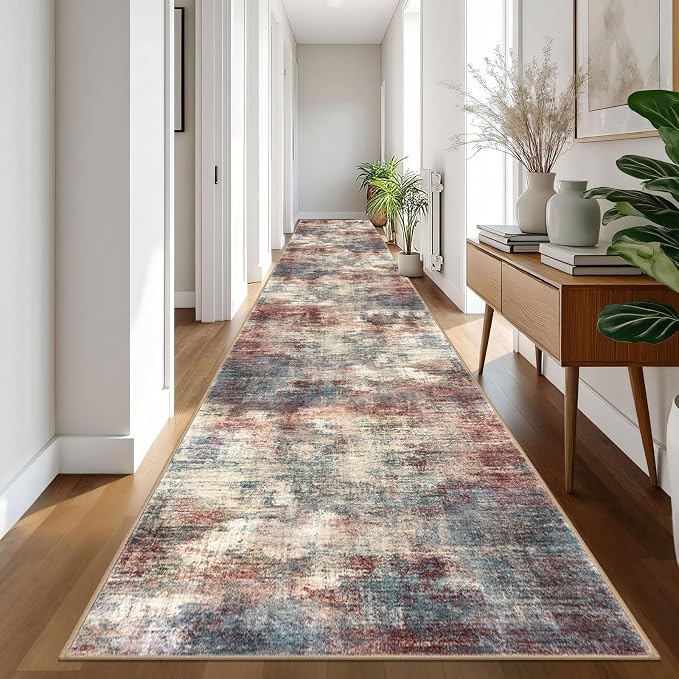 IOHOUZE Abstract Runner Rug 3x20 Ft Extra Long Washable Runners