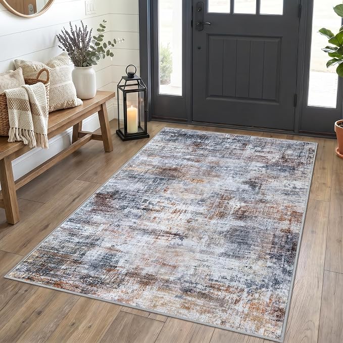IOHOUZE Abstract Area Rug 4x5 Ft Washable Rugs