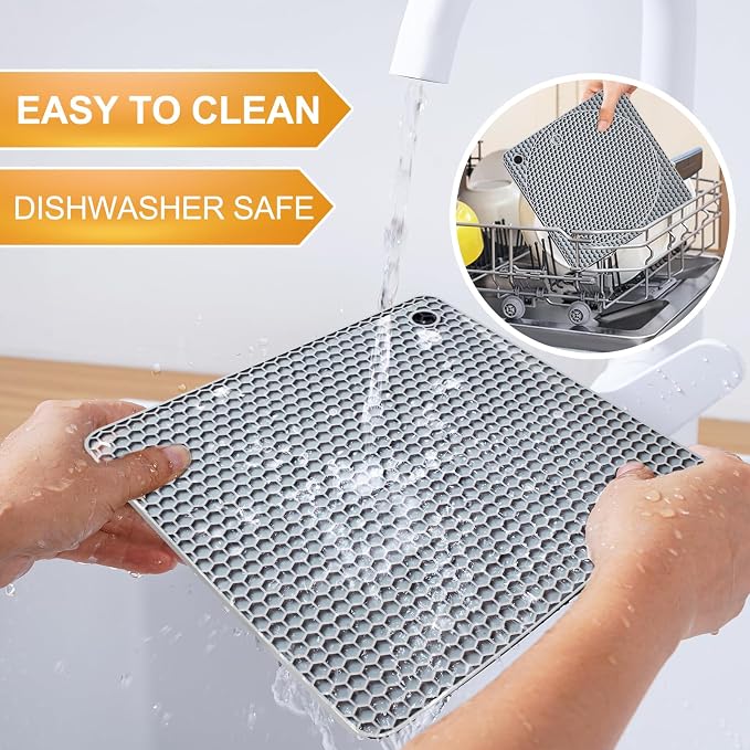 4 PCS Heat Resistant Silicone Trivet Mat