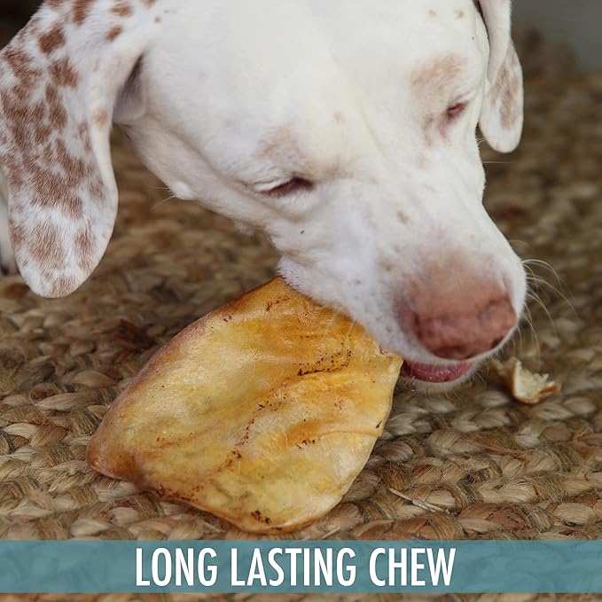 Wild Eats Water Buffalo All Natural Dusted Ear Dog Chews, Single Ingredient Treat - 20 Count (Grain Free Treats - Great Alternative to Pig Ears, Cow Ears, Bones & Rawhides for Dogs)