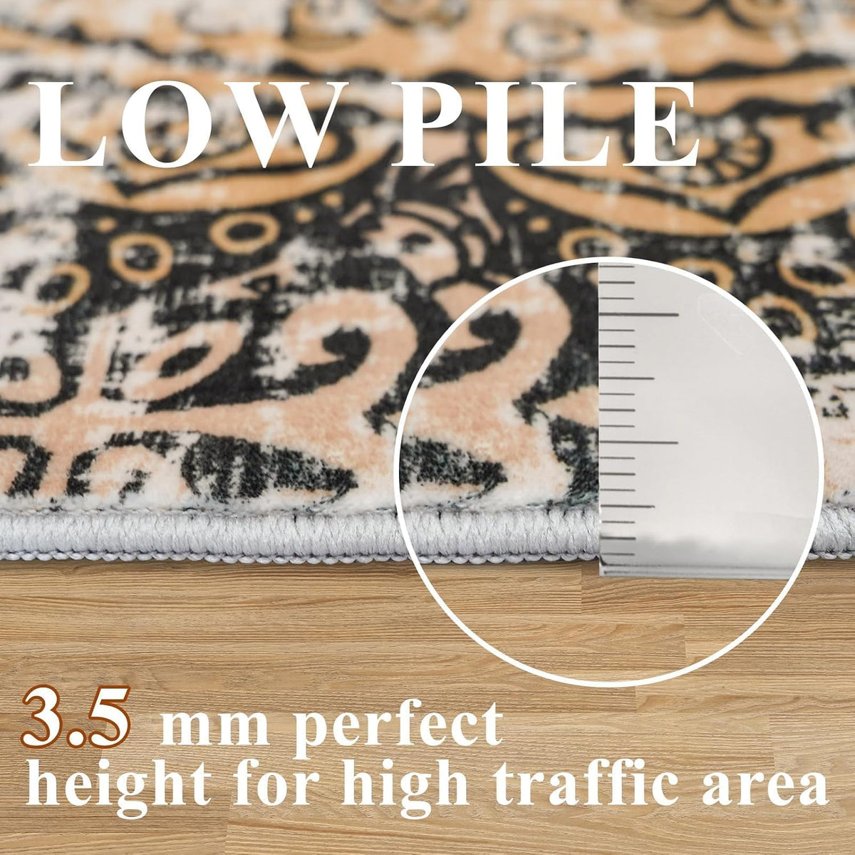 Washable 4x5 Area Rug Abstract: Red Soft Non-slip Mat Bathroom Households