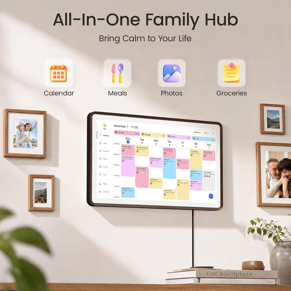 Dragon Touch 15.6 inch Digital Calendar Chore Chart – Digital Picture Frame, Smart Family Planner, Hearth Display Desk Digital Calendar Best Gift for Women, Mom,Christmas, Wedding