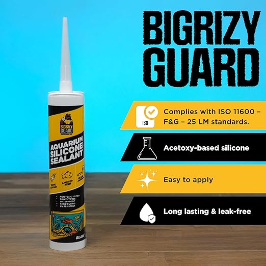 Aquarium Silicone Sealant Black 10.14 Fl oz Cartridge - Aquarium Safe Silicone for Fish & Plants | 100% Waterproof, Premium, Non-Toxic, Solvent Free, Strong Bond, Fast Curing (1 Pack)