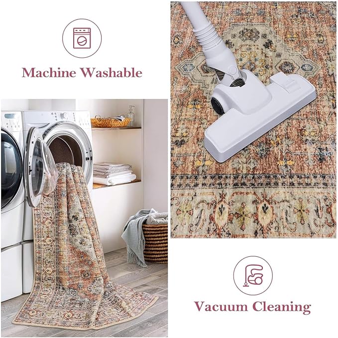 Lahome Oriental Washable Kitchen Runner Rug Non Slip, 2x8 Bathroom Runners