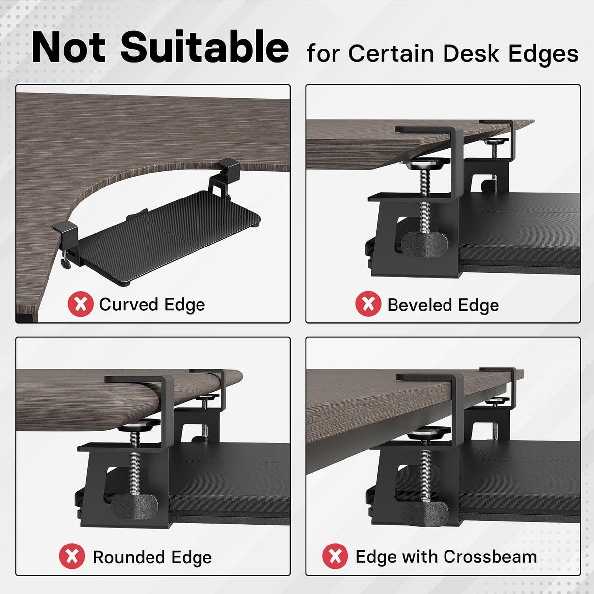 BONTEC Under Desk Keyboard Tray, Pull-Out Keyboard & Mouse Platform