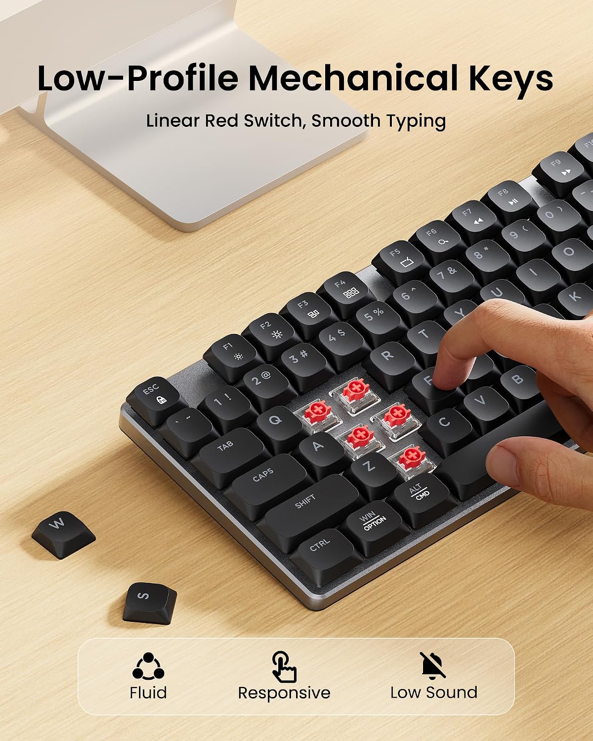 ProtoArc K310 Pro Backlit Bluetooth Mechanical Keyboard, Linear and Quiet