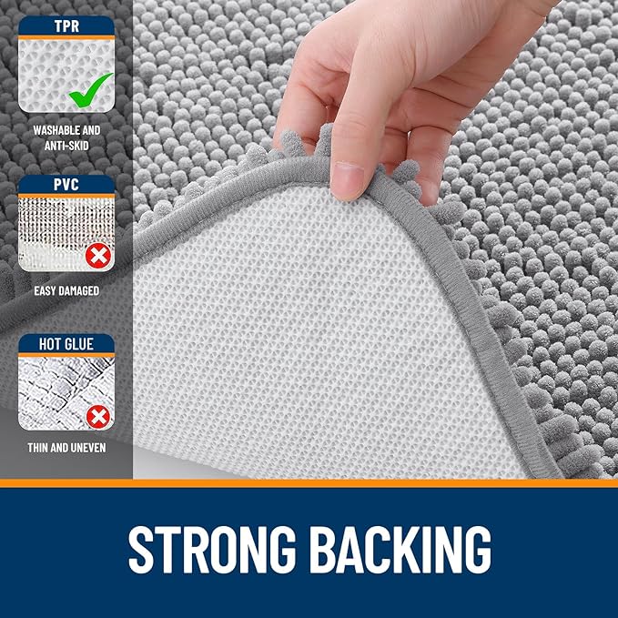 OLANLY Large Bathroom Rugs 70x46, Extra Soft Absorbent Chenille Bath Rugs