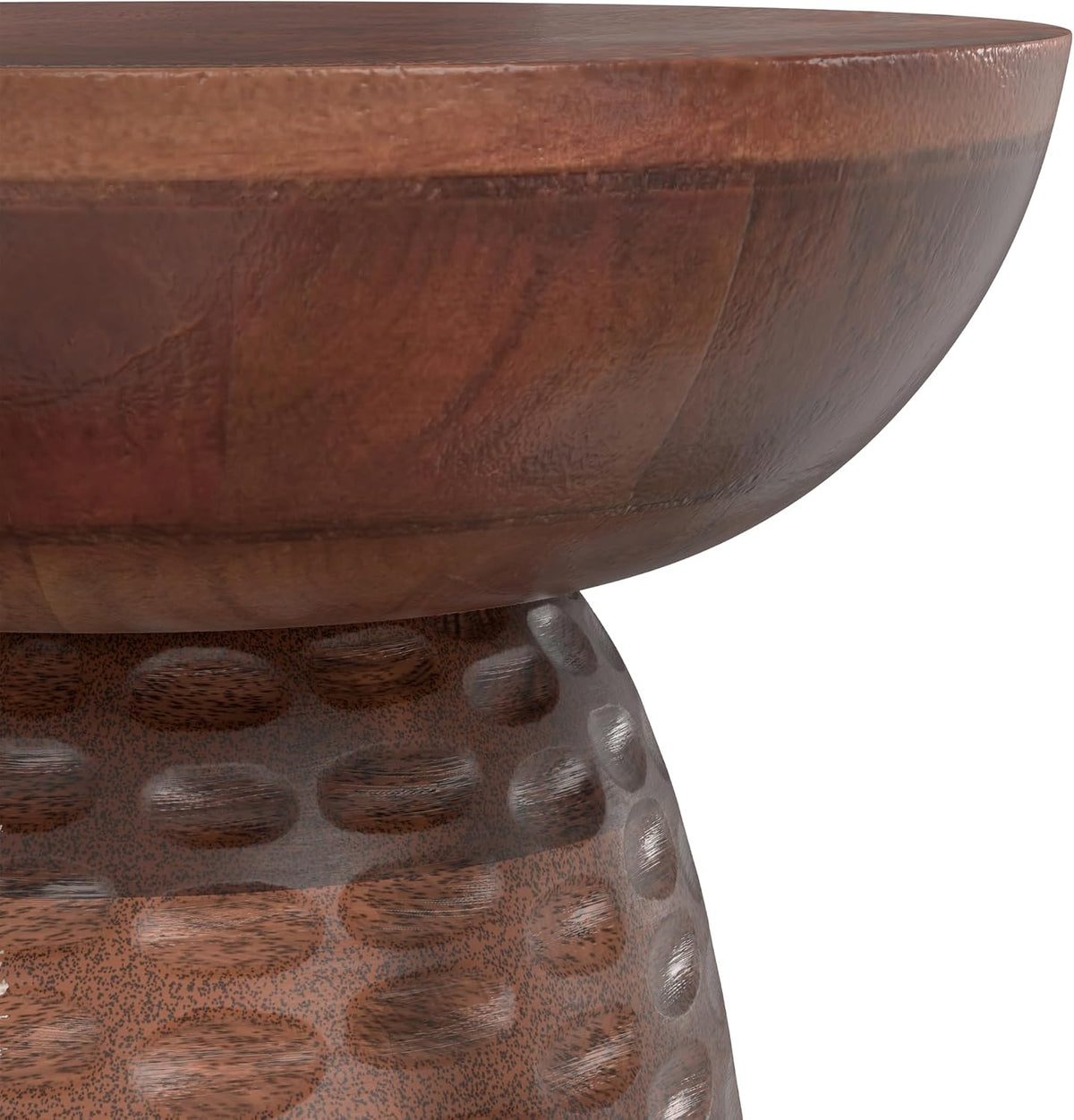 SIMPLIHOME Boyd 13" Wide Solid Wood Round End Table in Warm Dark Brown