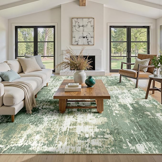 RELEANY Washable Area Rugs 6'x9' Non-Slip Modern Abstract Soft