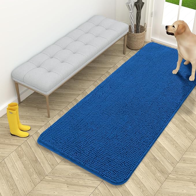 OLANLY Dog Door Mat for Muddy Paws 54x24, Absorbs Moisture and Dirt, Absorbent