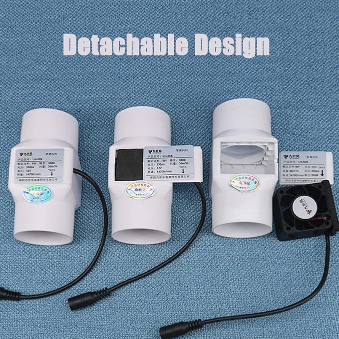 3Inch Inline Duct Fan 10W Air Extractor Booster 12V Air Diffuser Circulation