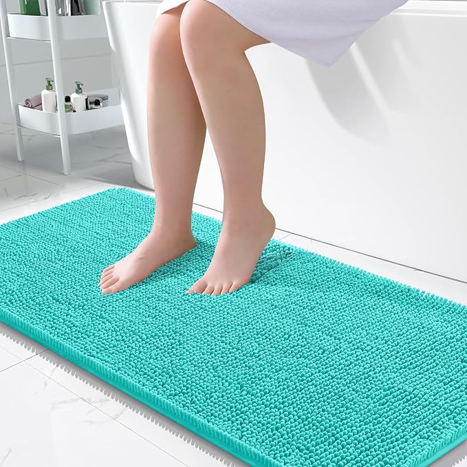 OLANLY Large Bathroom Rugs 50x30, Extra Soft Absorbent Chenille Bath Rugs