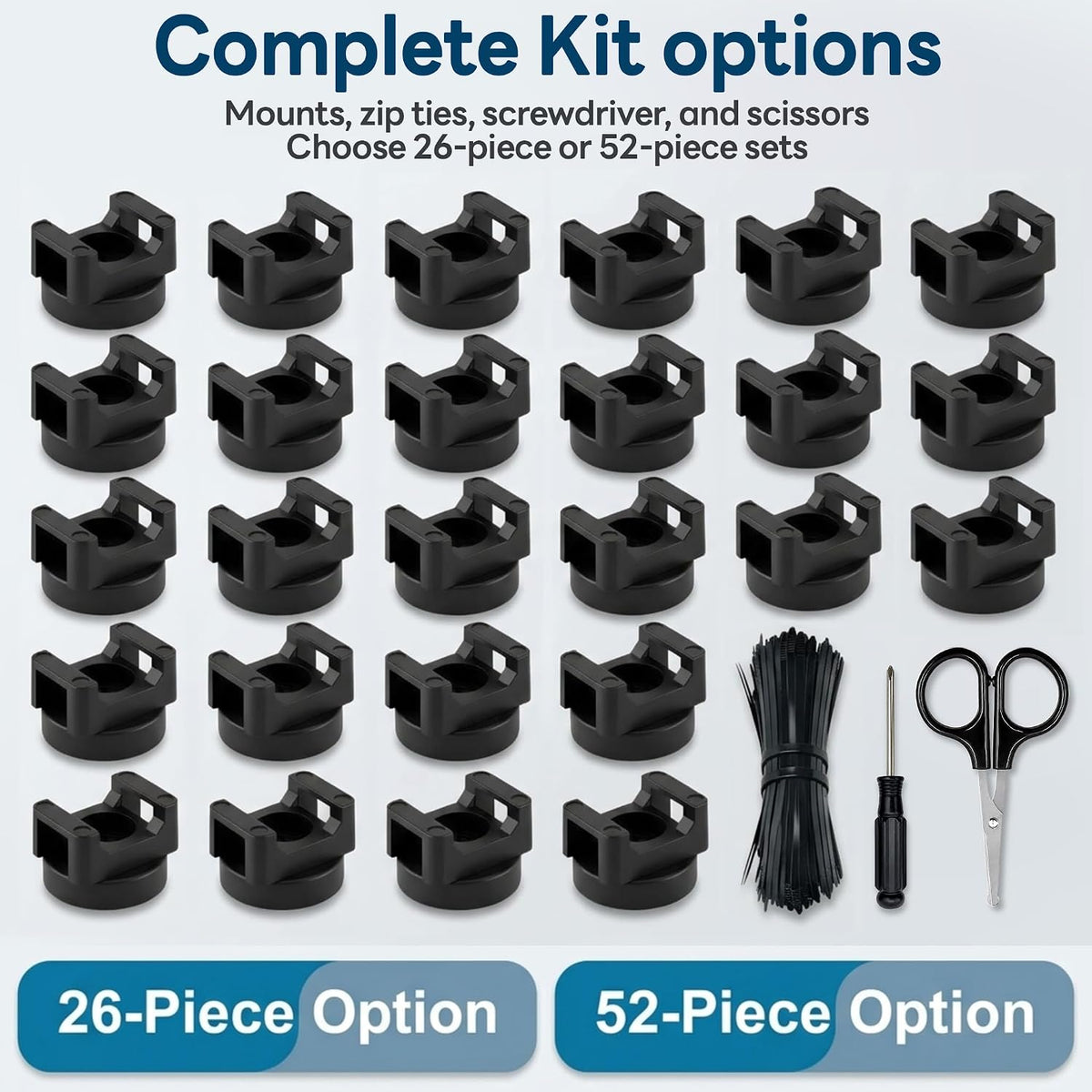 Magnetic Zip Tie Mounts, 26 Pack Magnetic Cable Tie Mounts with 200 Zip Ties, Rotating No-Drill Cable Management Organizer for Server Rack, Electrical Panel, Metal Desk, Strong Magnetic Wire Holders
