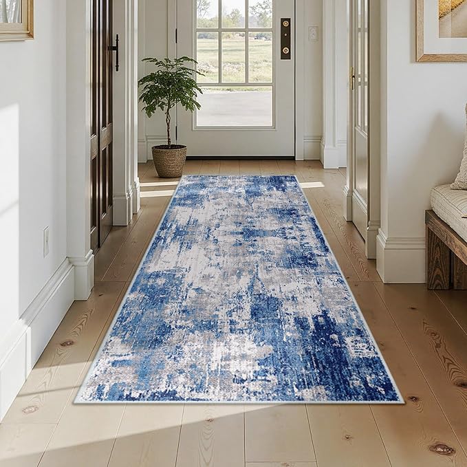 RELEANY Washable Area Rugs 3x7 Non-Slip Modern Abstract Soft