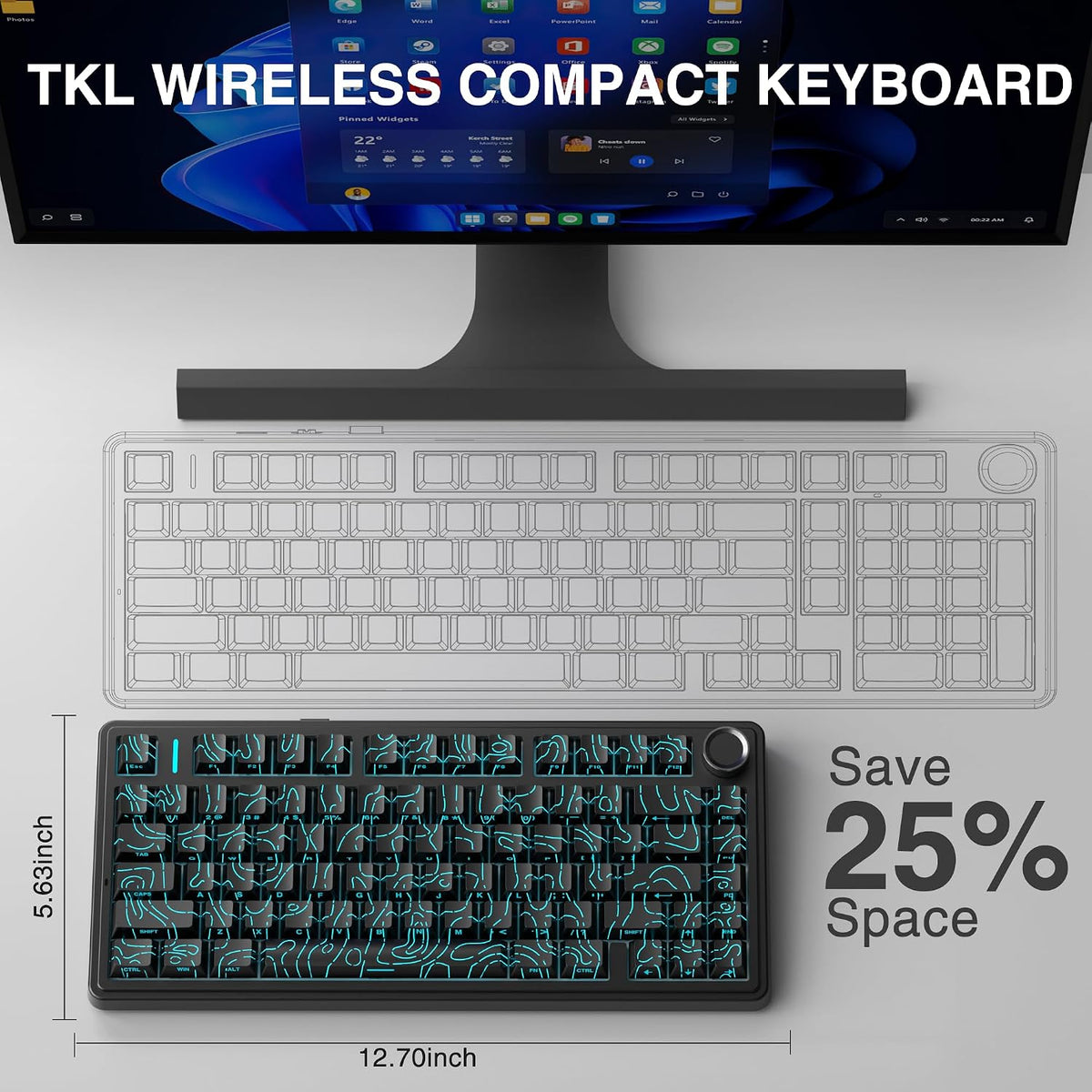 Aula F75 HE Wireless Gaming Keyboard Hall Effect Magnetic Switch Keyboard