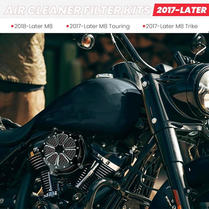 Harley M8 Air Filter, High-Flow Air Filter compatible