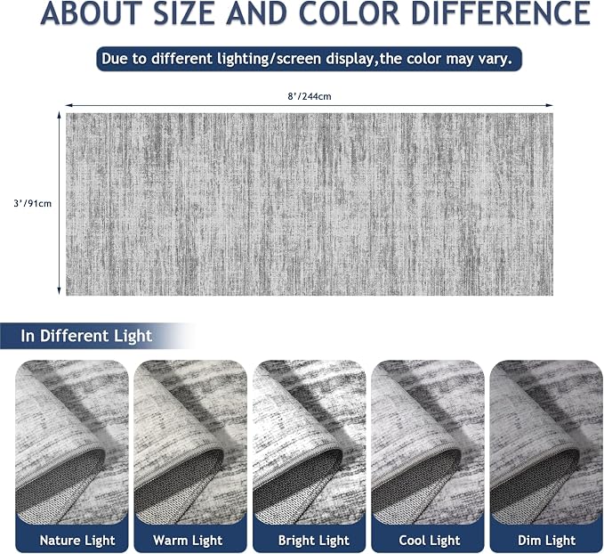 3x8 Runner Rug Non Slip Washable Rugs
