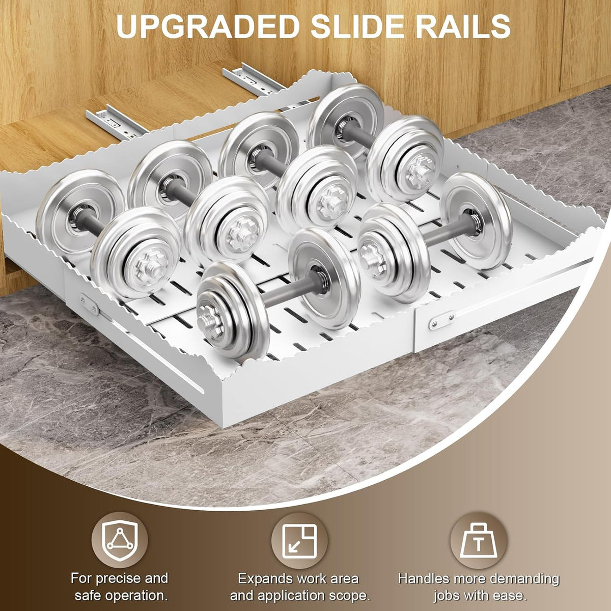 Pull Out Drawers for Cabinets, Expandable Pull Out Cabinet Organizer 11-18" Width,13-24" Depth, Roll out Shelves for Cabinets Without Lip, No Drill Adjustable Slide out Drawers for Kitchen & Pantry