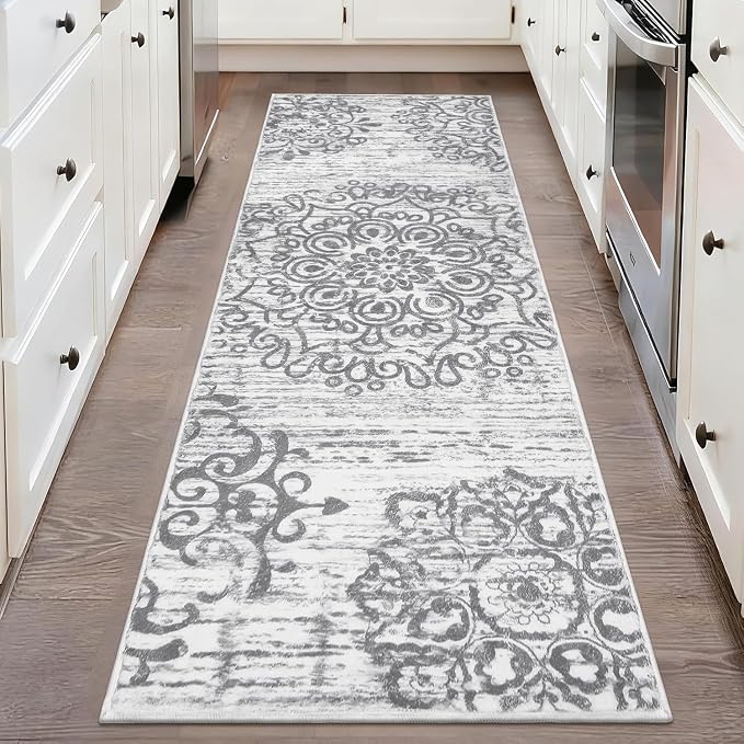 HEBE Hallway Runner Rug 2'x5' Washable Vintage Distressed Area Rugs Non Slip