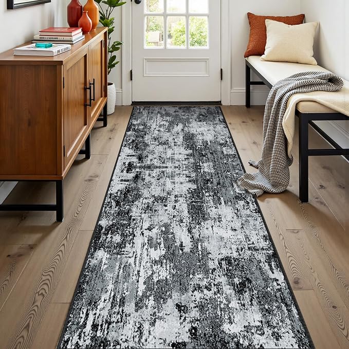 RELEANY Washable Area Rugs 2'x8' Non-Slip Modern Abstract Soft