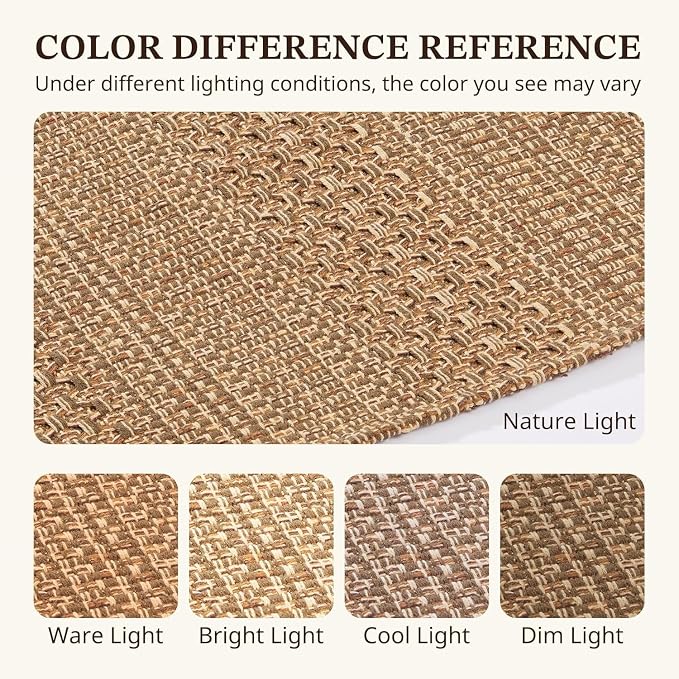 MatEssenz 2x5 Cotton Blend Runner Rug, Machine Washable Boho Woven Hallway Rug