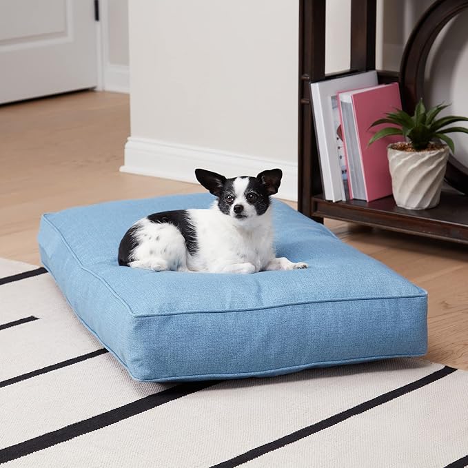 Charlie Rectangle Indoor/Outdoor Pillow Style Dog Bed, Denim, Small (24" x 36")