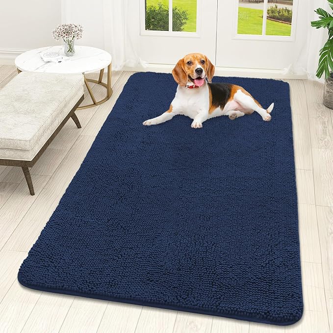 OLANLY Dog Door Mat for Muddy Paws 59x32, Absorbs Moisture and Dirt, Absorbent