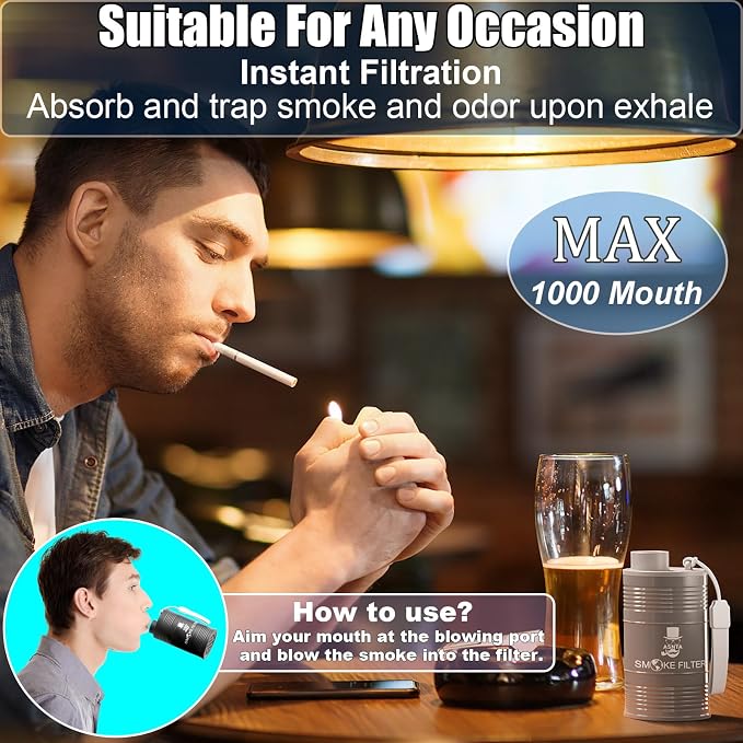 Personal Smoke Air Filter- Effectively Captures Smoke and Eliminates Odors