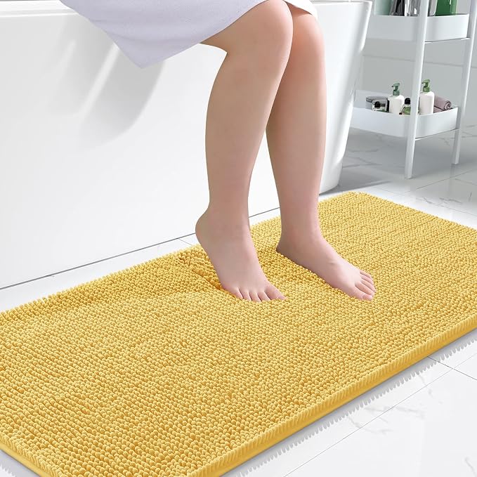 OLANLY Large Bathroom Rugs 45x27, Extra Soft Absorbent Chenille Bath Rugs