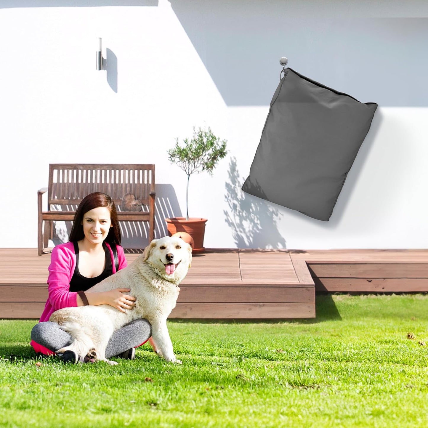 Sytopia 36-Inch Canvas Outdoor Dog Bed, Waterproof & Washable with Removable Cover, Ideal for Medium & Large Dogs, Chew-Proof Great for Indoor, Outdoor, Crate, or Patio Use (Dark Grey)