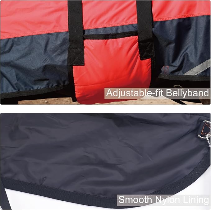 Foal/Mini Horse Size 30"-48" Waterproof & Breathable 300 Denier Winter Turnout Blanket with 150g Polyfill Fluorescencered Small