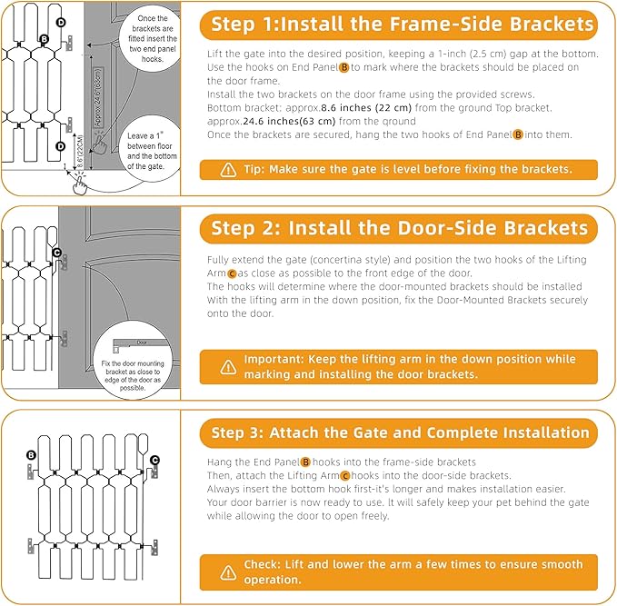 brenzo Retractable Dog Gate for Front Door, Sturdy Chew-Resistant Metal Pet Barrier with Adjustable Safety Gate for Doorways, Stairs, Hallway, Kitchen, Easy Installation, 30.7" Tall x 30.7" Wide