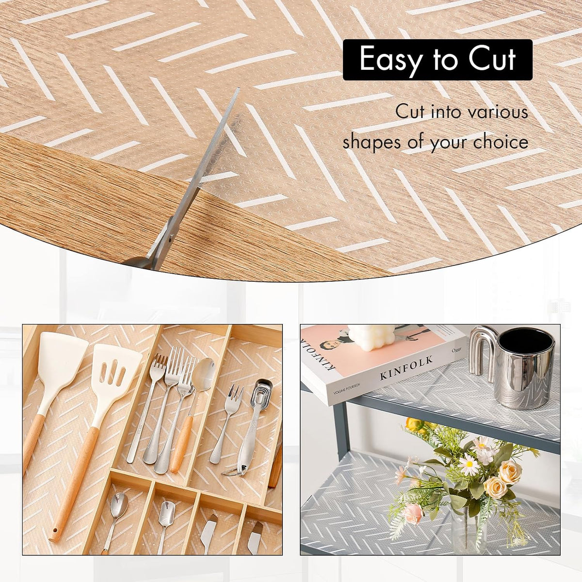 Cooyes Shelf and Drawer Liner for Kitchen Cabinets – Non-Adhesive