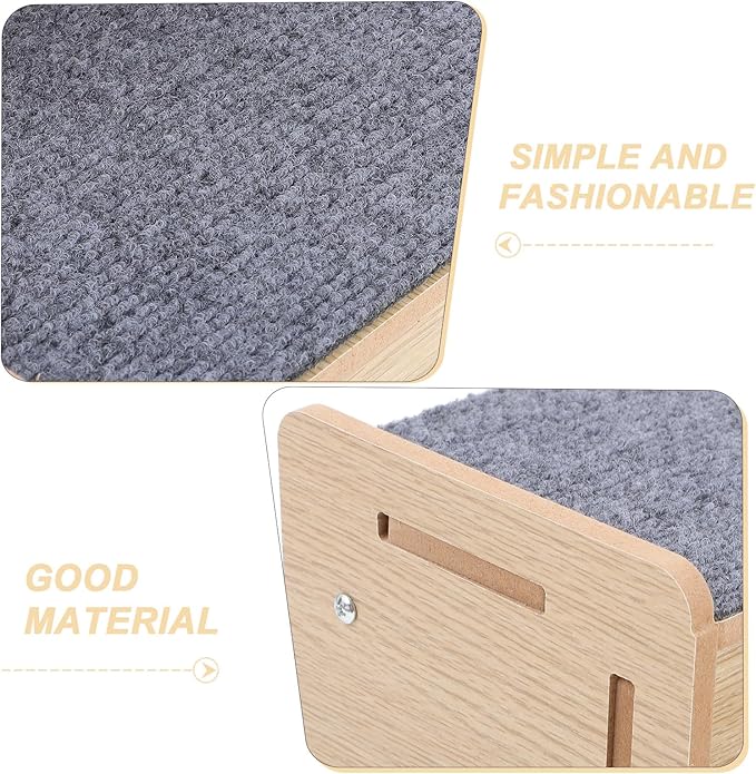 GLEAVI 2-Step Wooden Pet Ladder Ramp for Dogs and Cats, Non-Slip Safety Stair with Portable Design, for Small Pets’ Bed and Furniture Access