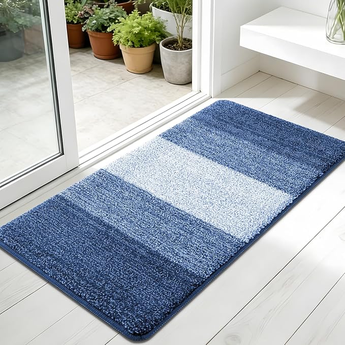 Kitinjoy Indoor Outdoor Door Mat, 45x27 Non-Slip Absorbent Dirt Trapper