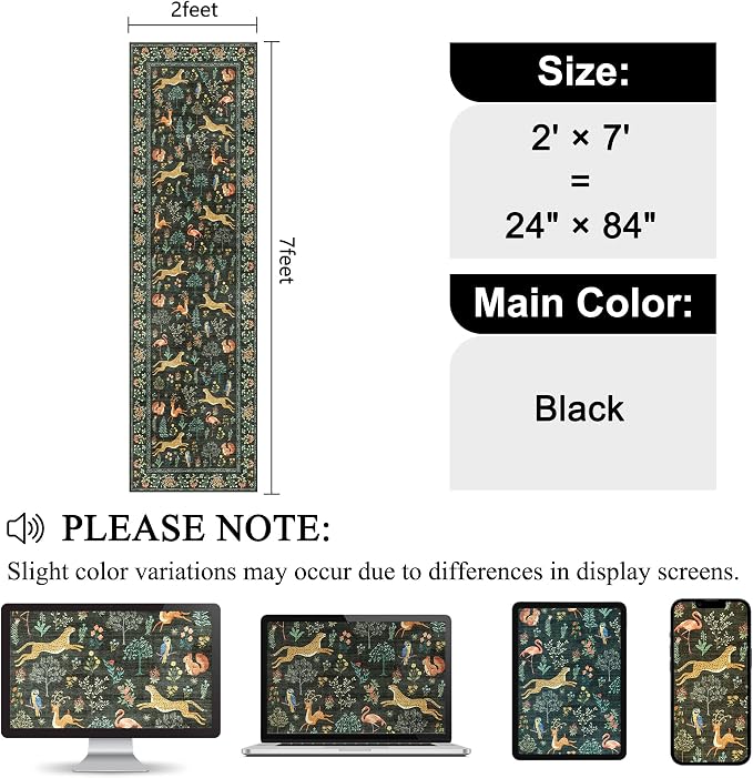 DUKINO Runner Rug, 2x7 Washable Kitchen Rugs